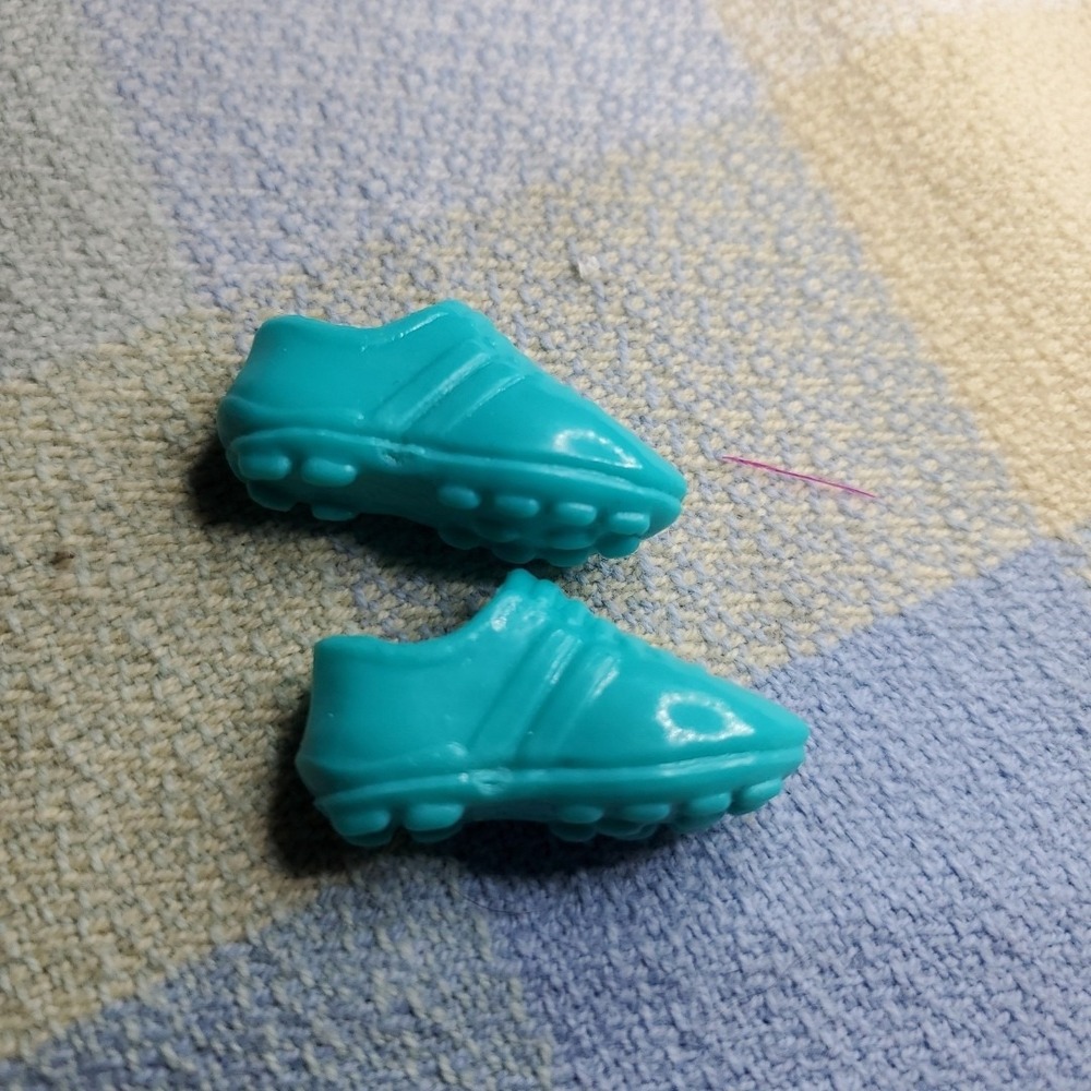 Mattel Barbie Soccer Cleats Doll Shoes Teal Blue Sport Athletic Accessories